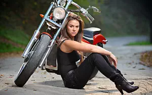 Bikes and Girls wide wallpapers and HD wallpapers