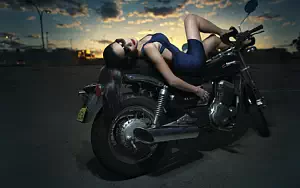 Bikes and Girls wide wallpapers and HD wallpapers