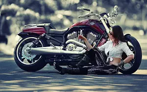 Bikes and Girls wide wallpapers and HD wallpapers