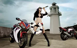 Bikes and Girls wide wallpapers and HD wallpapers