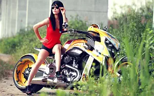 Bikes and Girls wide wallpapers and HD wallpapers