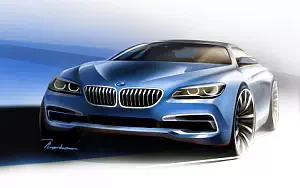 BMW 6-Series Coupe car sketch wide wallpapers and HD wallpapers