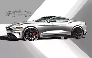 Ford Mustang GT car sketch wide wallpapers and HD wallpapers