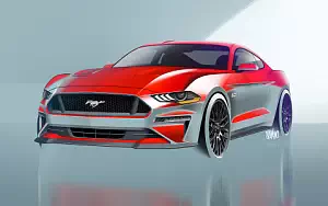 Ford Mustang GT car sketch wide wallpapers and HD wallpapers