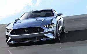 Ford Mustang GT car sketch wide wallpapers and HD wallpapers