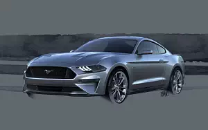 Ford Mustang GT car sketch wide wallpapers and HD wallpapers