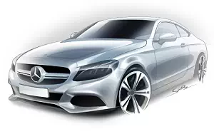 Mercedes-Benz C-class Coupe car sketch wide wallpapers and HD wallpapers