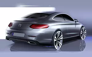 Mercedes-Benz C-class Coupe car sketch wide wallpapers and HD wallpapers