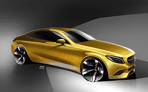 Mercedes-Benz C-class Coupe car sketch wide wallpapers and HD wallpapers