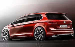 Volkswagen Golf Sportsvan car sketch wide wallpapers and HD wallpapers