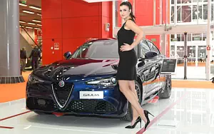 Alfa Romeo and Girl wide wallpapers and HD wallpapers