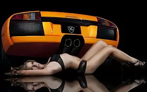 Lamborghini and Girl wide wallpapers and HD wallpapers