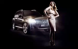 Mercedes-Benz and Girl wide wallpapers and HD wallpapers