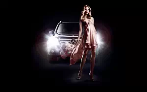 Mercedes-Benz and Girl wide wallpapers and HD wallpapers