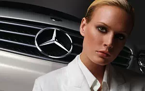 Mercedes-Benz and Girl wide wallpapers and HD wallpapers