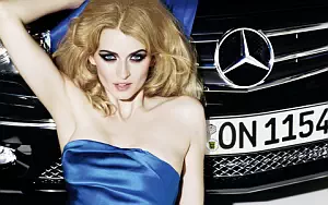 Mercedes-Benz and Girl wide wallpapers and HD wallpapers