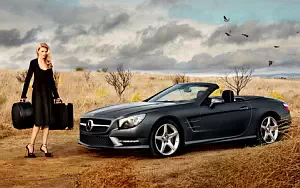 Mercedes-Benz and Girl wide wallpapers and HD wallpapers