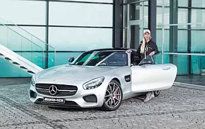 Mercedes-Benz and Girl wide wallpapers and HD wallpapers