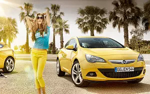 Opel and Girl wide wallpapers and HD wallpapers