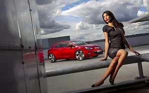 Opel and Girl wide wallpapers and HD wallpapers