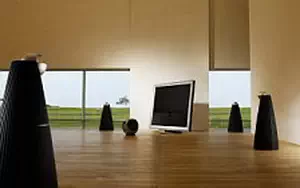 Bang & Olufsen BeoVision 9 with BeoLab 9 and BeoLab 2 sub woofer wide wallpapers and HD wallpapers