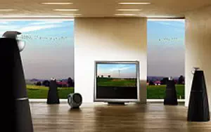 Bang & Olufsen BeoVision 9 with BeoLab 9 and BeoLab 2 sub woofer wide wallpapers and HD wallpapers