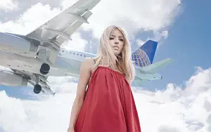Girl and Plane wide wallpapers and HD wallpapers