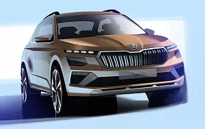 Skoda Kamiq car sketch wallpapers